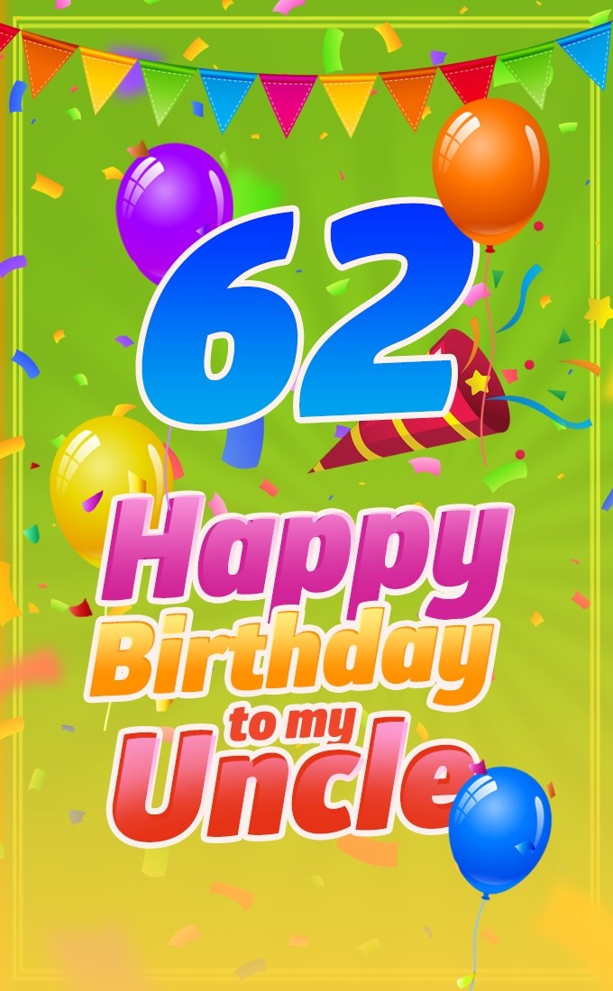 Happy 61st Birthday Uncle Image (tall rectangle shape picture)