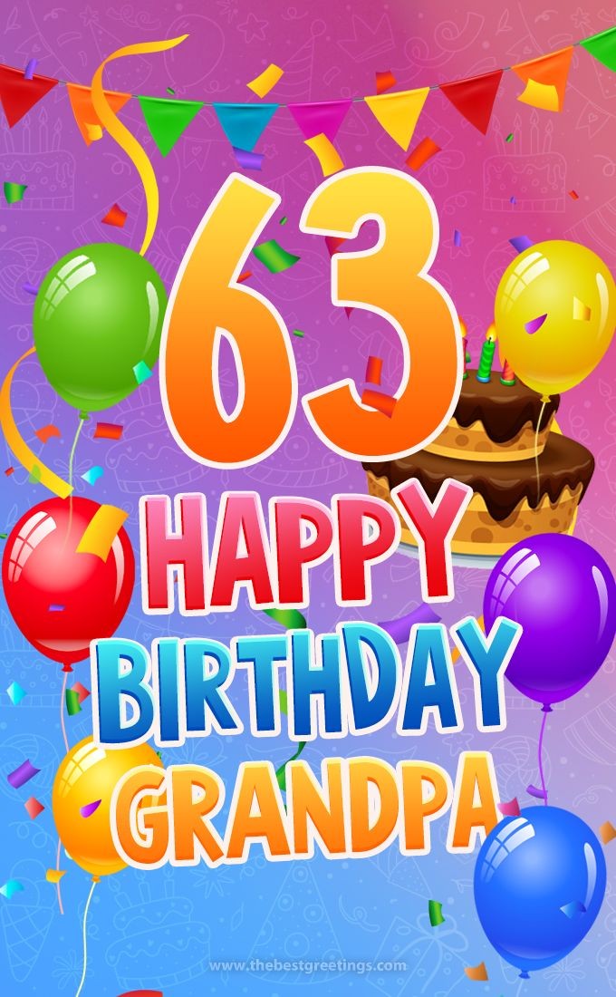 Happy 63rd Birthday Grandpa Image (tall rectangle shape picture)