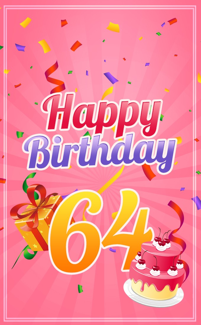 Happy 64th Birthday picture for Her (tall rectangle shape picture)