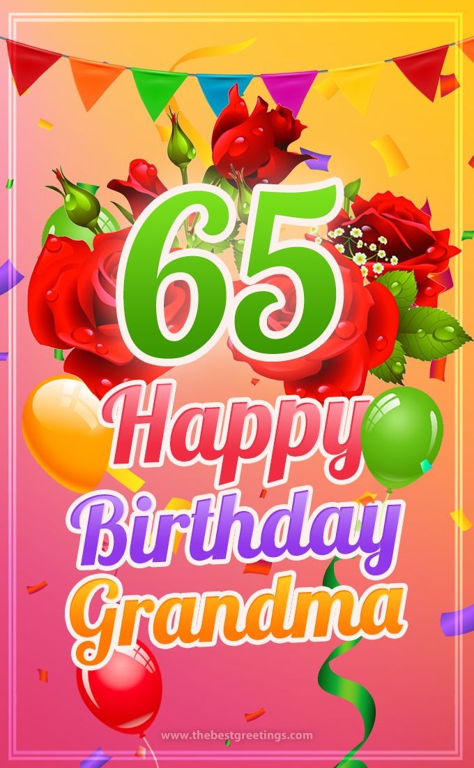 Happy 65th Birthday Grandma Image (tall rectangle shape picture)