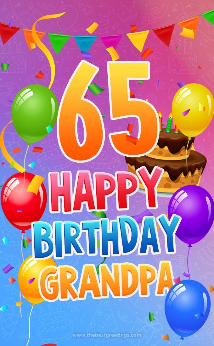 Happy 65th Birthday Grandpa Image (tall rectangle shape picture)