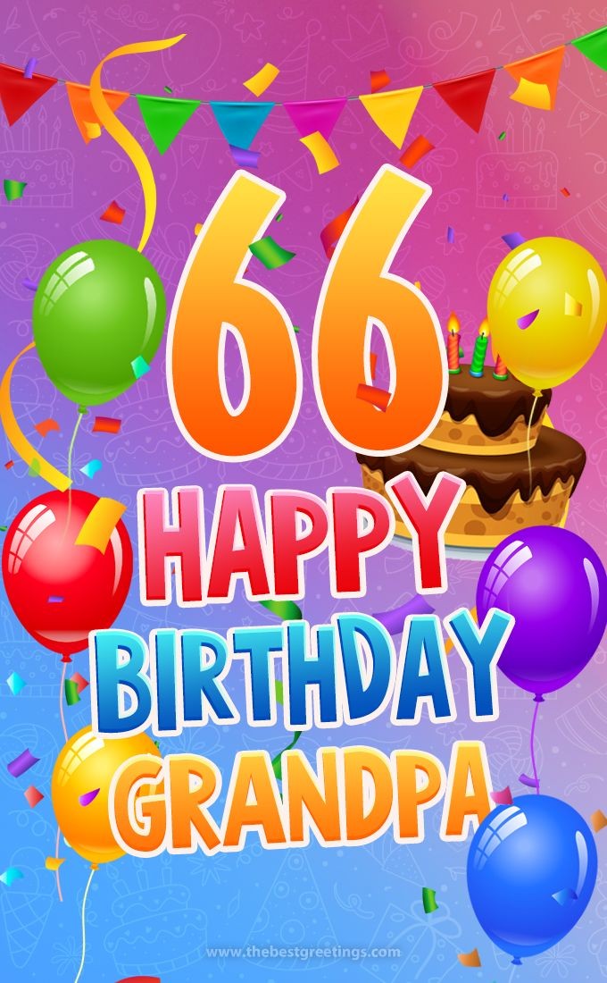 Happy 66th Birthday Grandpa Image (tall rectangle shape picture)