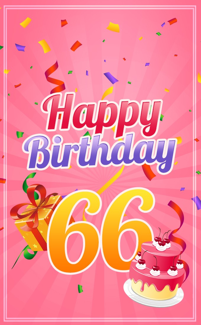 Happy 66th Birthday picture for Her (tall rectangle shape picture)