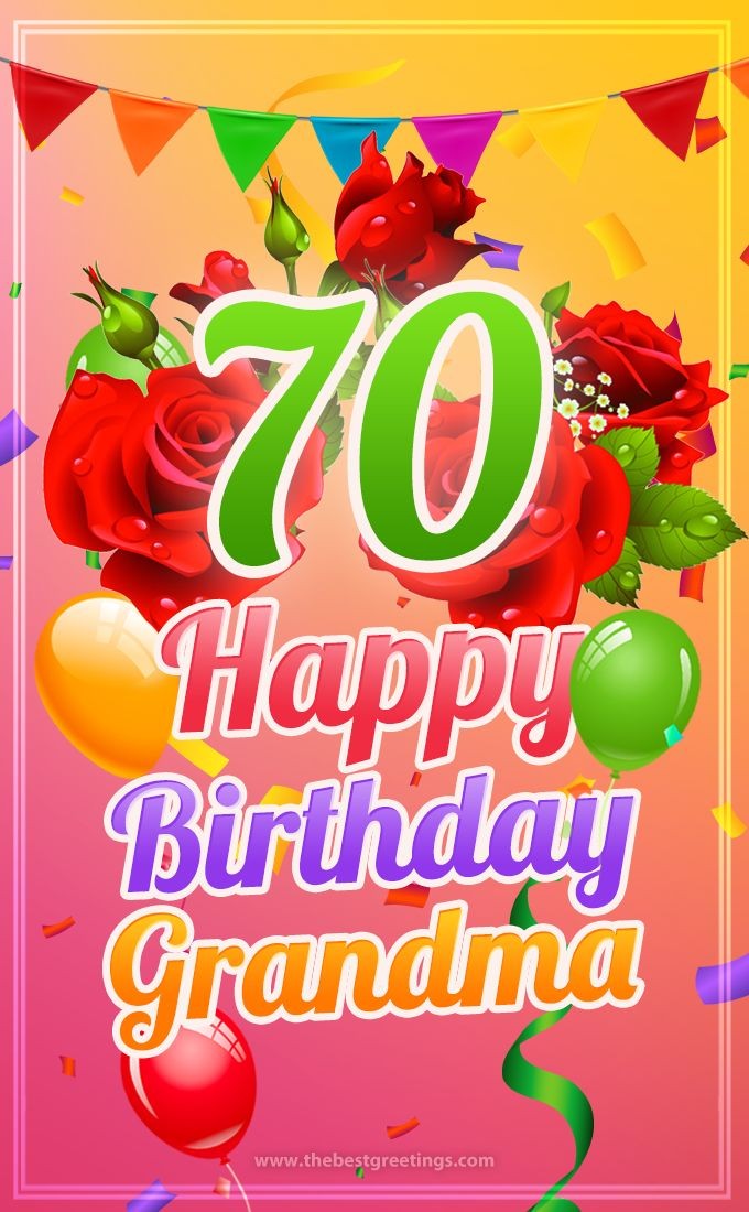 Happy 70th Birthday Grandma Image (tall rectangle shape picture)