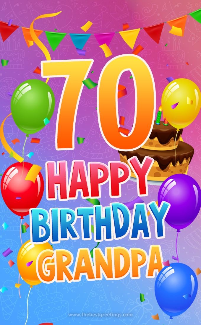 Happy 70th Birthday Grandpa Image (tall rectangle shape picture)