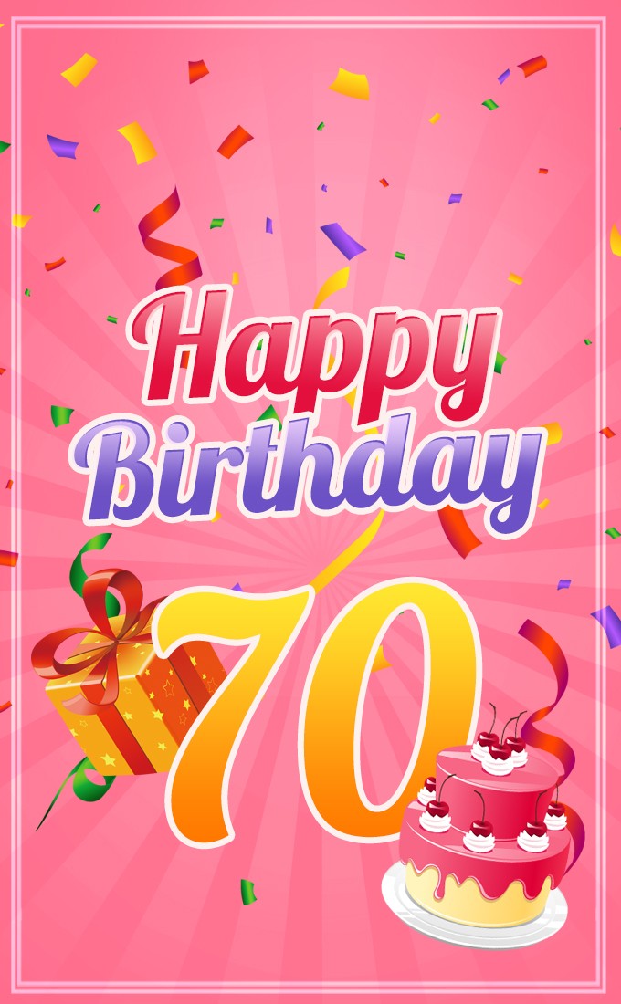 Happy 70th Birthday picture for Her (tall rectangle shape picture)