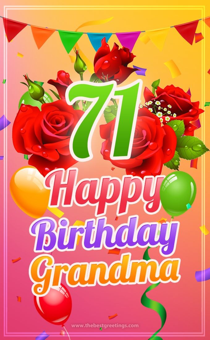 Happy 71st Birthday Grandma Image (tall rectangle shape picture)