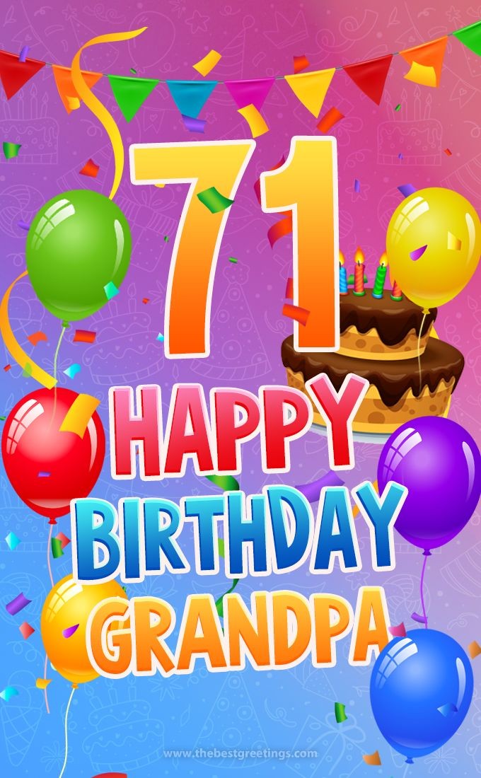 Happy 71st Birthday Grandpa Image (tall rectangle shape picture)