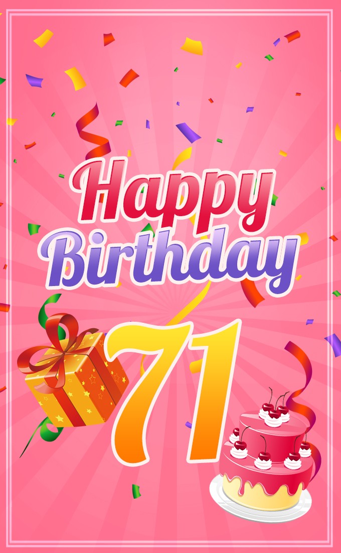 Happy 71st Birthday picture for Her (tall rectangle shape picture)