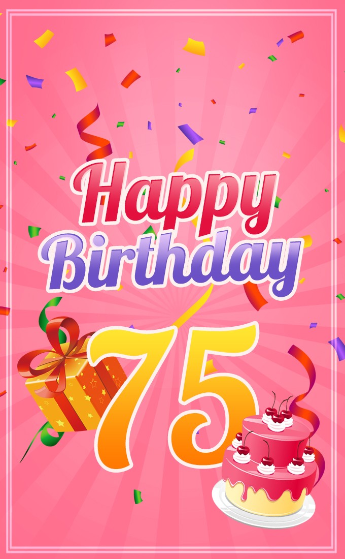 Happy 75th Birthday picture for Her (tall rectangle shape picture)