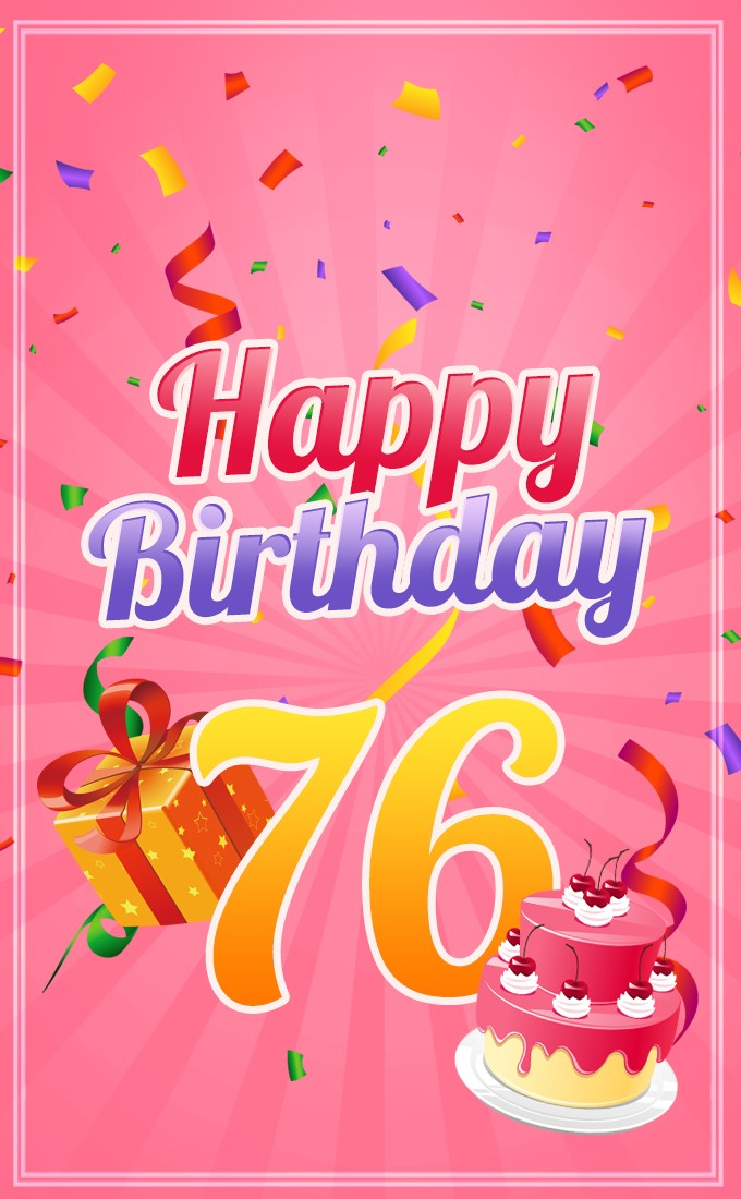 Happy 76th Birthday picture for Her (tall rectangle shape picture)