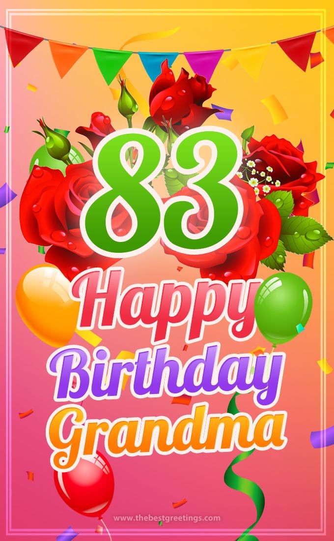 Happy 83rd Birthday Grandma Image (tall rectangle shape picture)