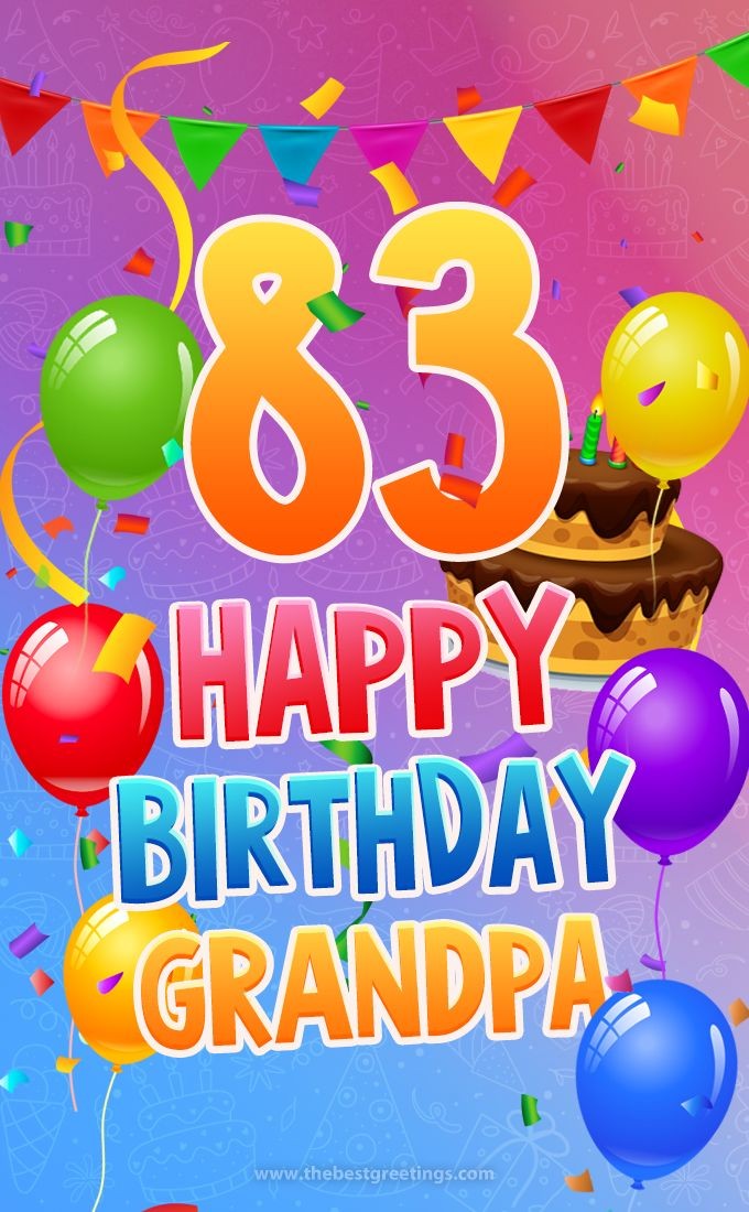 Happy 83rd Birthday Grandpa Image (tall rectangle shape picture)