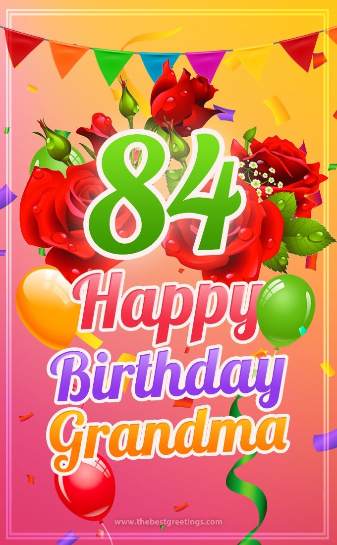 Happy 84th Birthday Grandma Image (tall rectangle shape picture)