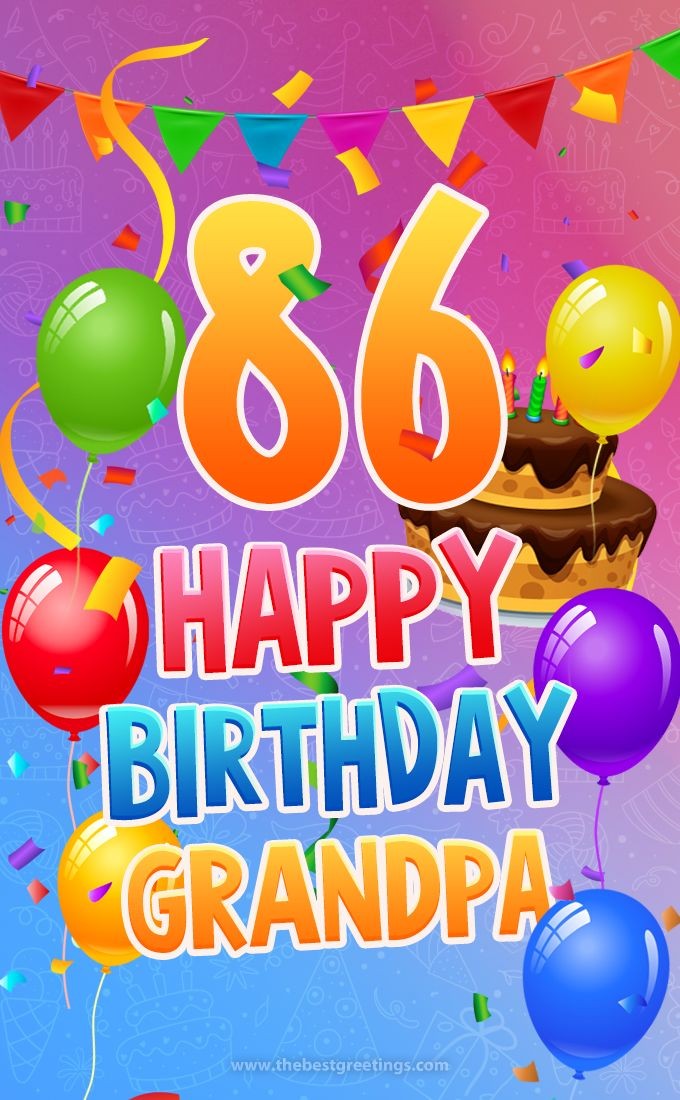 Happy 86th Birthday Grandpa Image (tall rectangle shape picture)