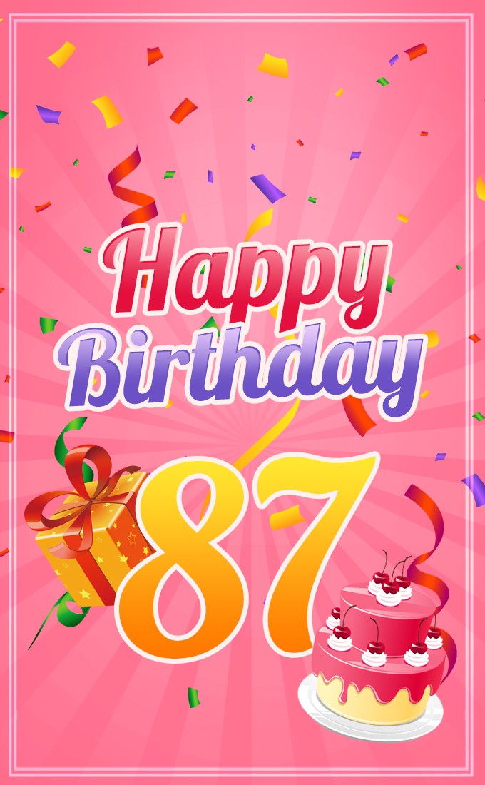 Happy 87th Birthday picture for Her (tall rectangle shape picture)