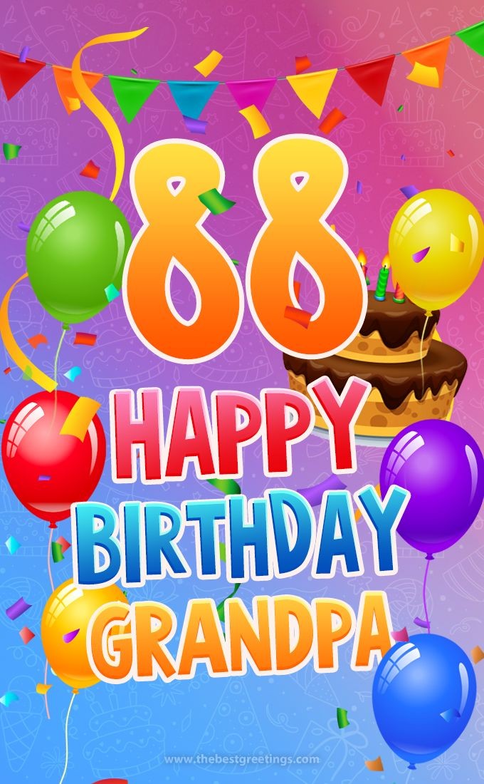 Happy 88th Birthday Grandpa Image (tall rectangle shape picture)