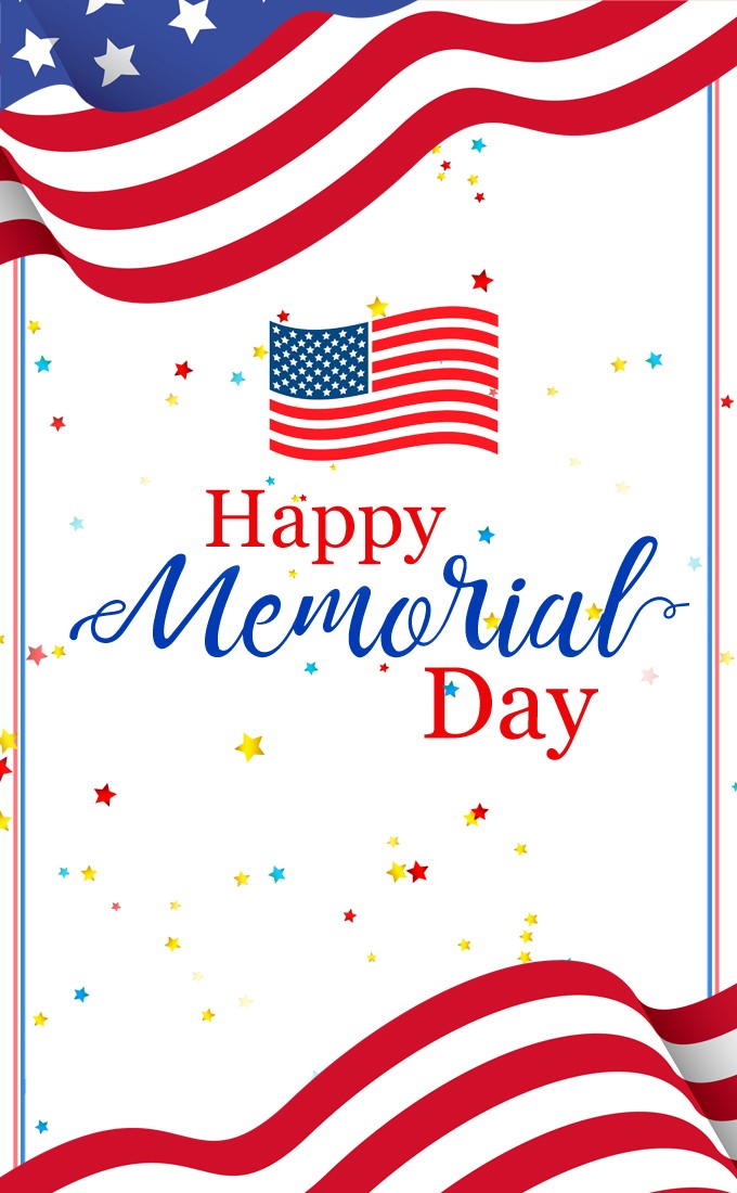 Happy Memorial Day card (tall rectangle shape picture)