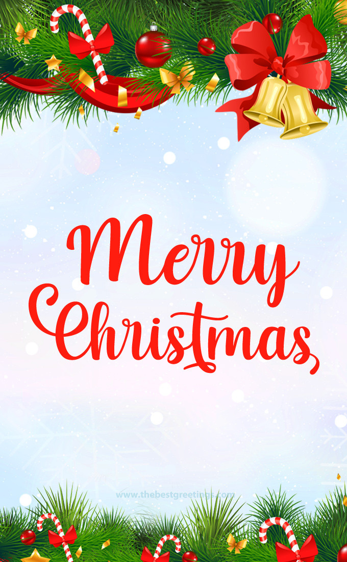 Merry Christmas image with snowlfakes (tall rectangle shape picture)