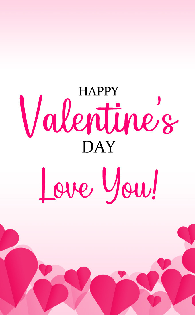 Happy Valentine's Day, Love You Beautiful Creative Image (tall rectangle shape picture)