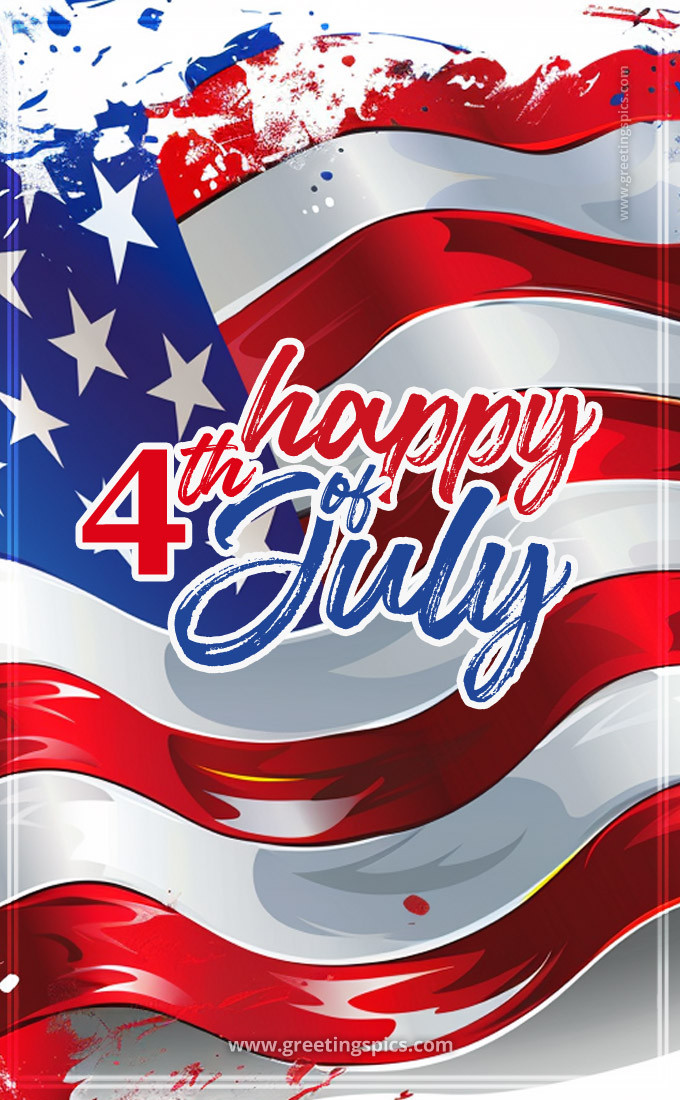 Happy 4th of July Greeting Card (tall rectangle shape picture)