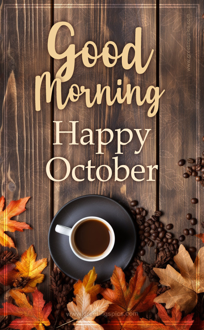 Good Moring Happy October Picture (tall rectangle shape picture)