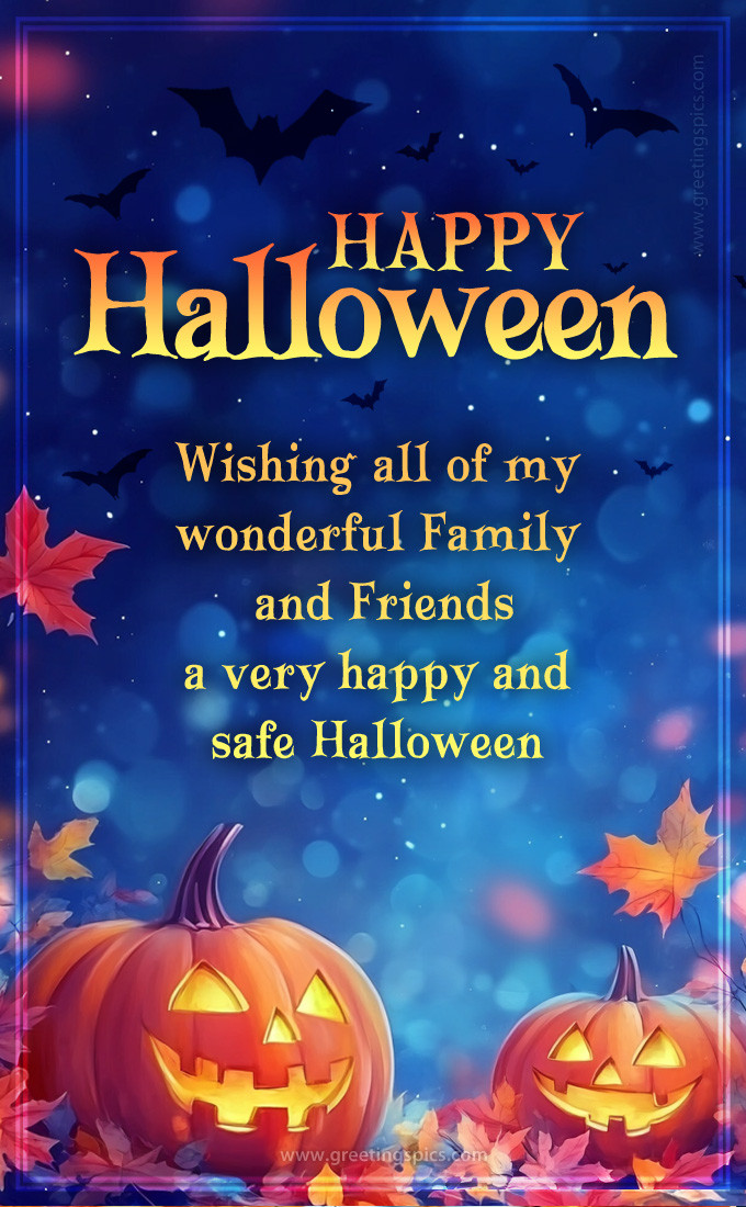 Happy Halloween beautiful wish picture for family and friends (tall rectangle shape picture)