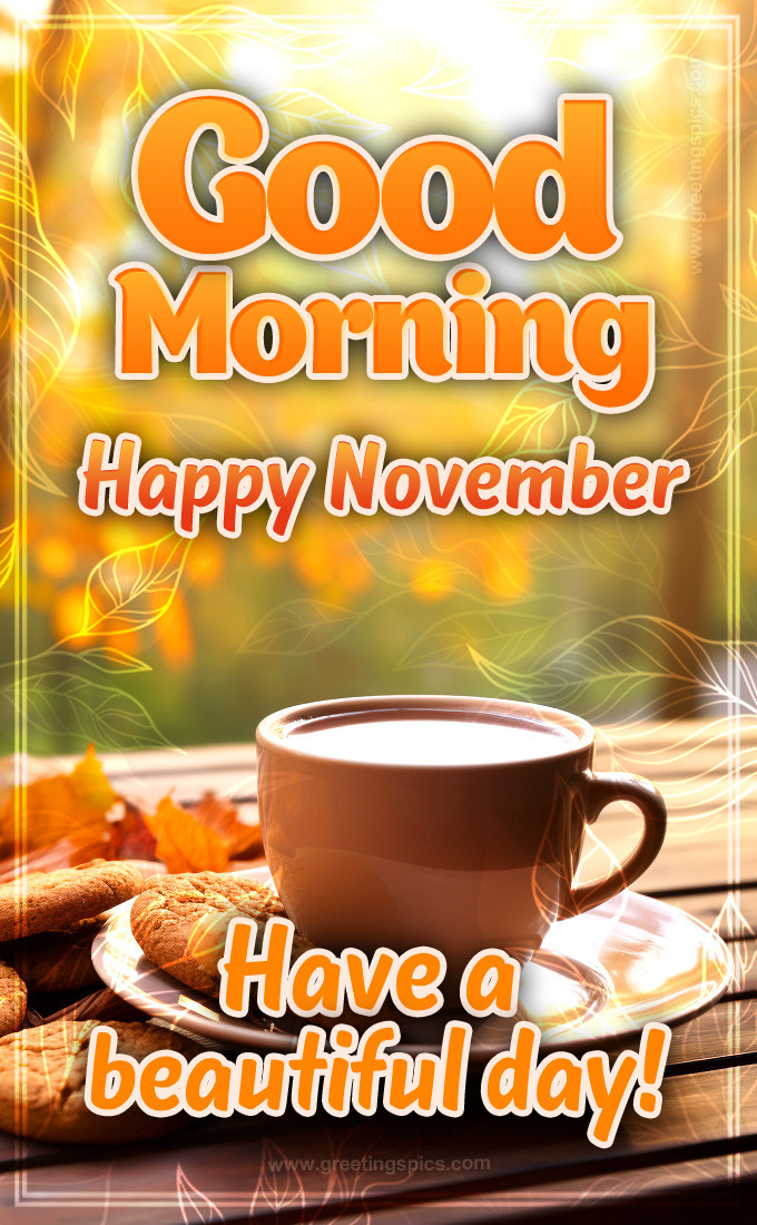 Good Morning Happy November Image (tall rectangle shape picture)