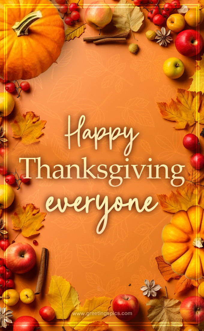 Happy Thanksgiving Everyone Image (tall rectangle shape picture)