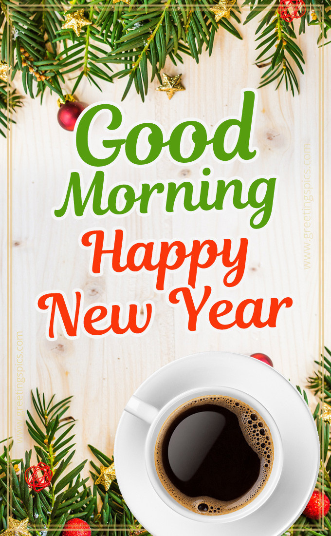 Good Morning Happy New Year picture  (tall rectangle shape picture)