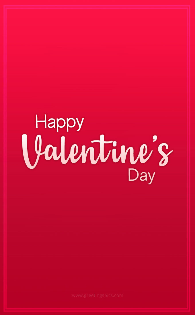 Happy Valentine's Day beautiful card with red background (tall rectangle shape picture)