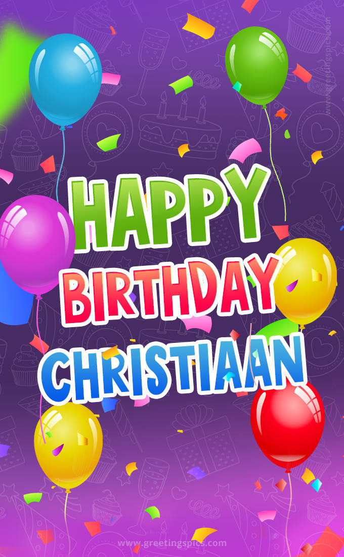 Happy Birthday Christiaan Festive Greeting Card (tall rectangle shape picture)