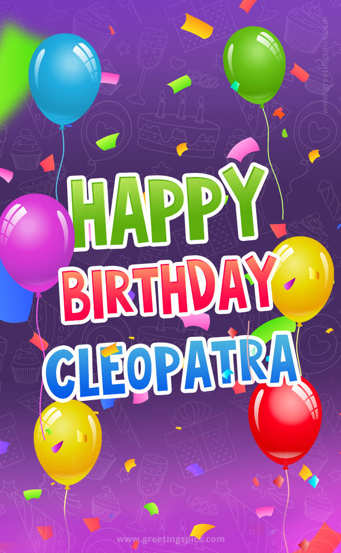 Happy Birthday Cleopatra Festive Greeting Card (tall rectangle shape picture)