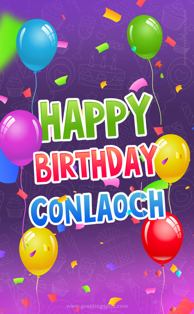 Happy Birthday Conlaoch Festive Greeting Card (tall rectangle shape picture)