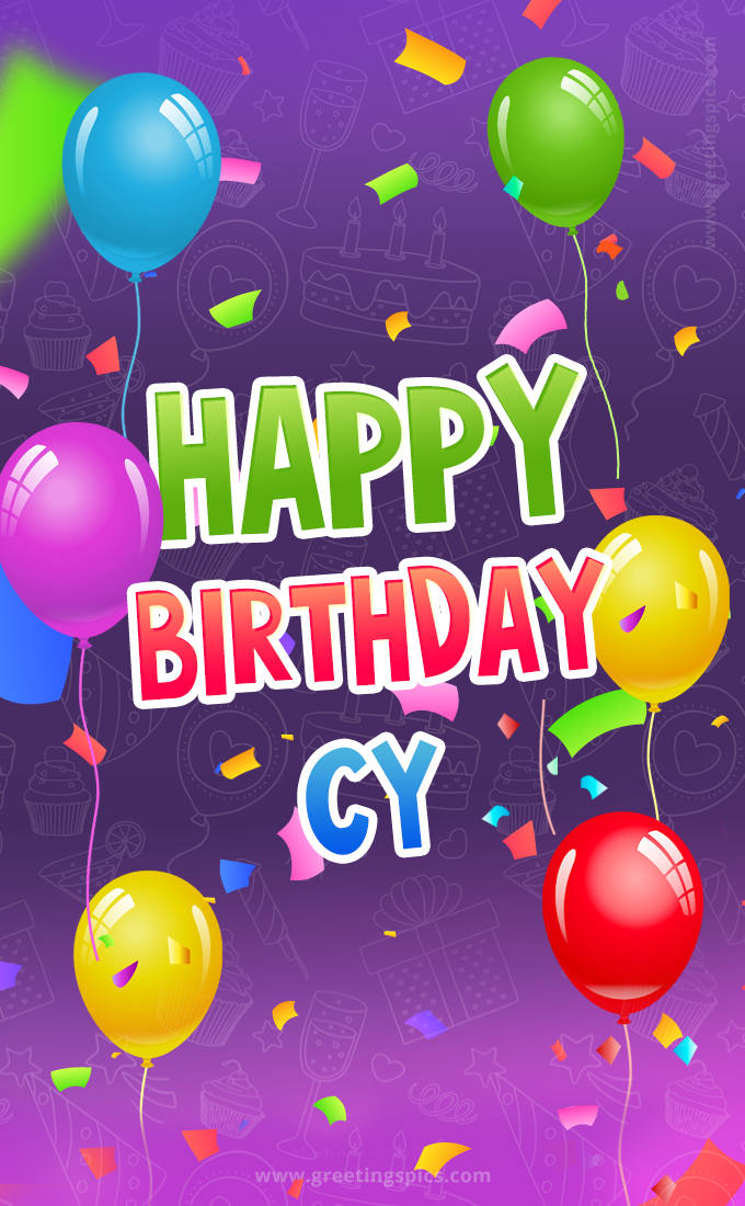 Happy Birthday Cy Festive Greeting Card (tall rectangle shape picture)