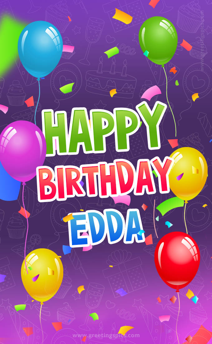 Happy Birthday Edda Festive Greeting Card (tall rectangle shape picture)