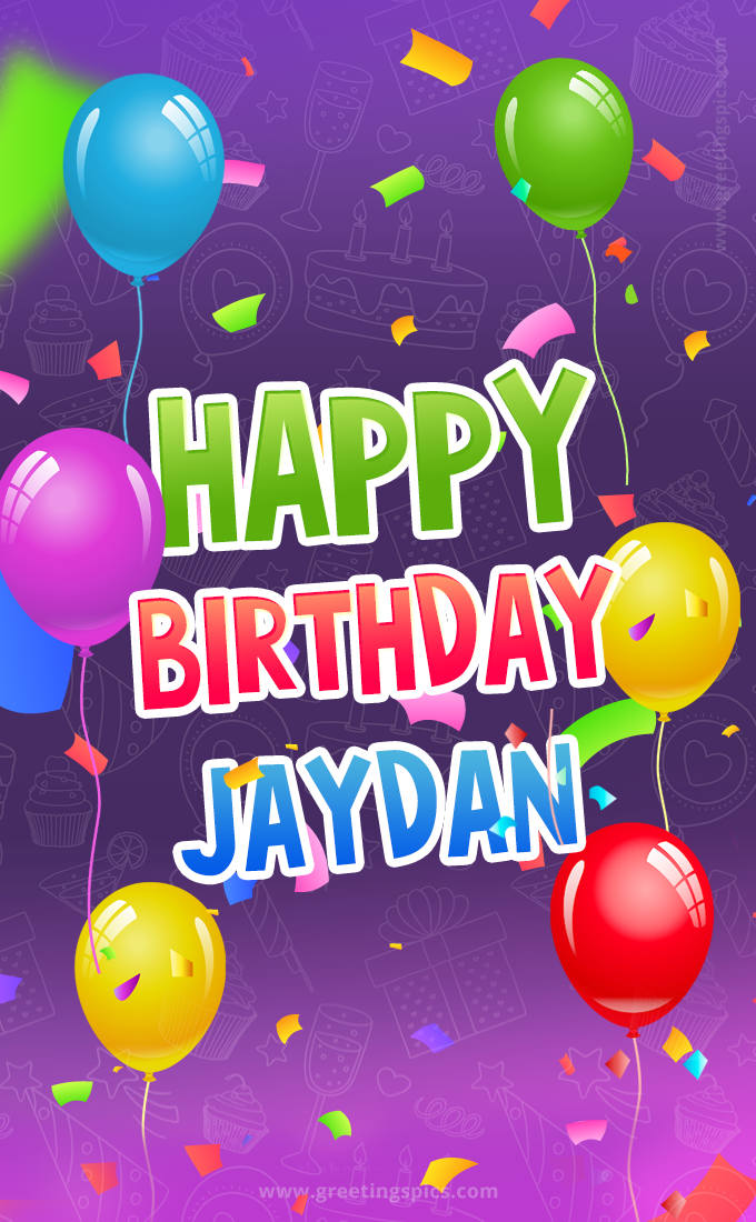 Happy Birthday Jaydan Festive Greeting Card (tall rectangle shape picture)