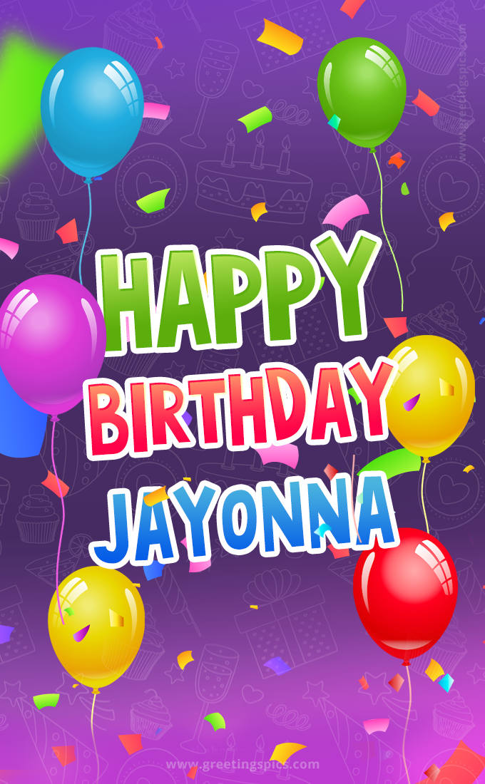 Happy Birthday Jayonna Festive Greeting Card (tall rectangle shape picture)