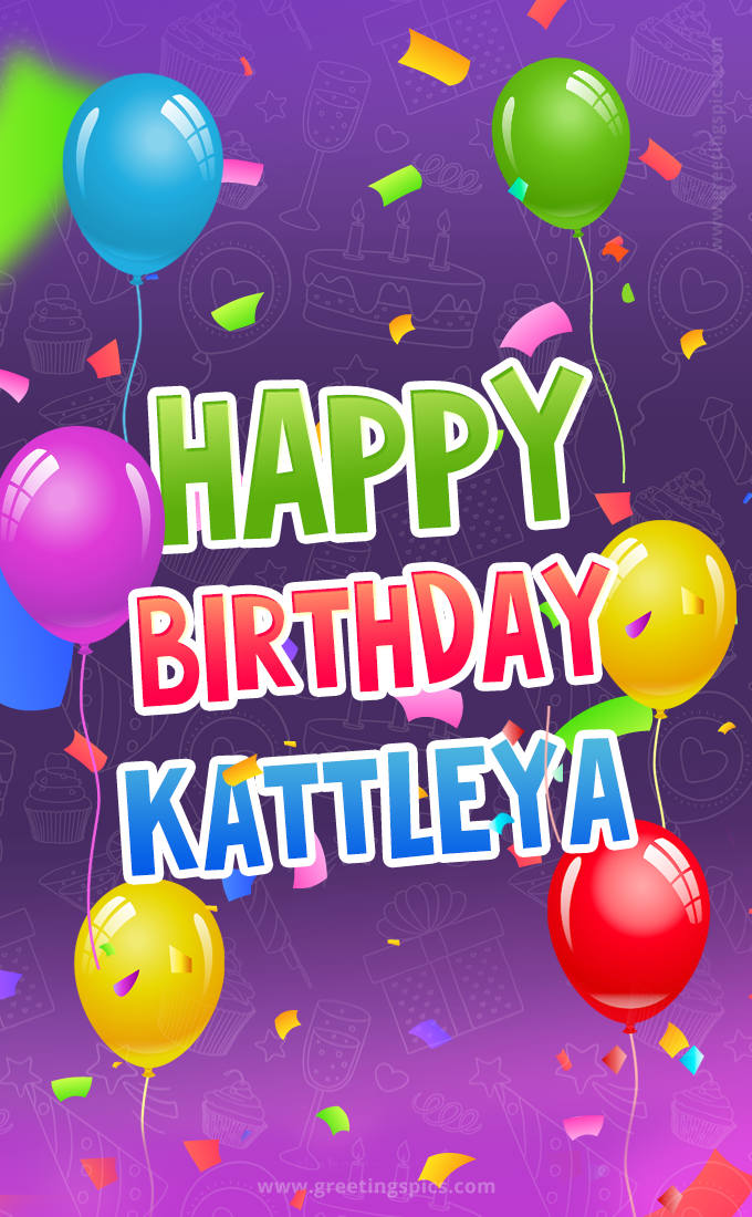 Happy Birthday Kattleya Festive Greeting Card (tall rectangle shape picture)