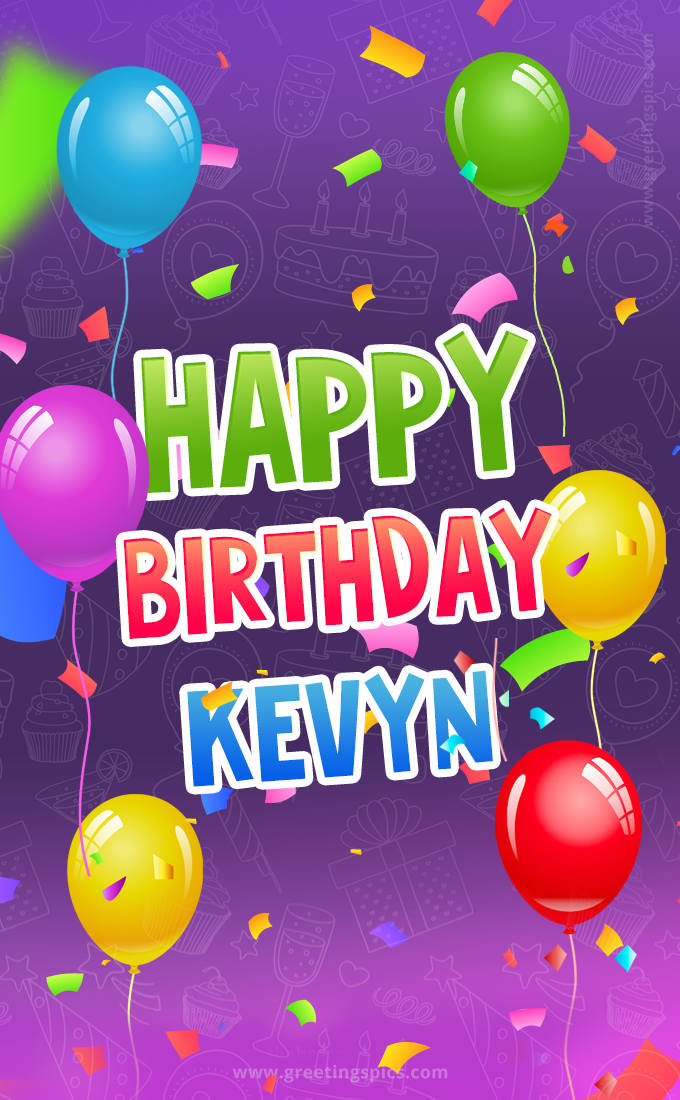 Happy Birthday Kevyn Festive Greeting Card (tall rectangle shape picture)