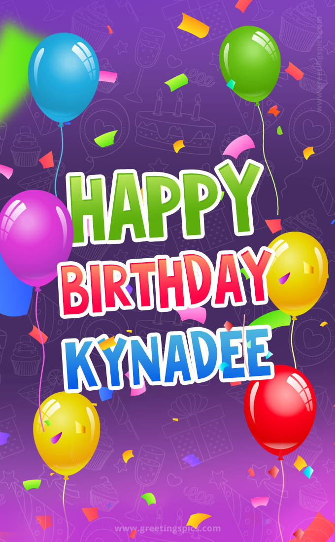 Happy Birthday Kynadee Festive Greeting Card (tall rectangle shape picture)