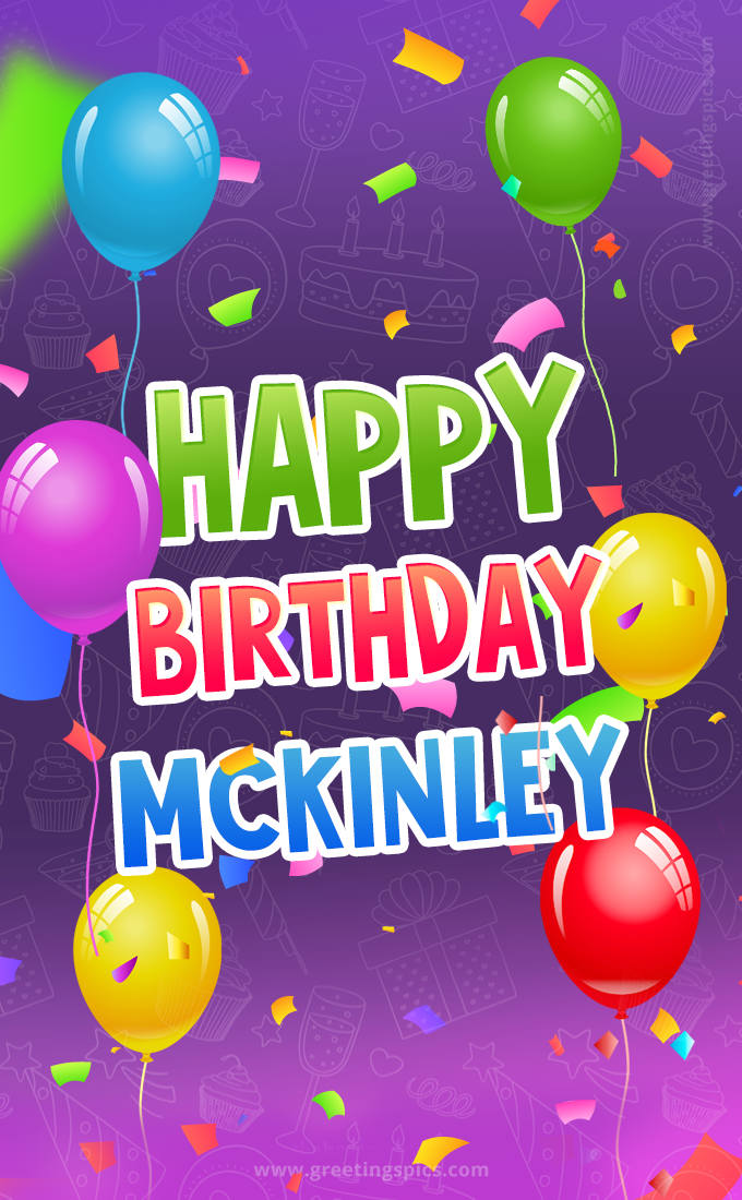 Happy Birthday Mckinley Festive Greeting Card (tall rectangle shape picture)