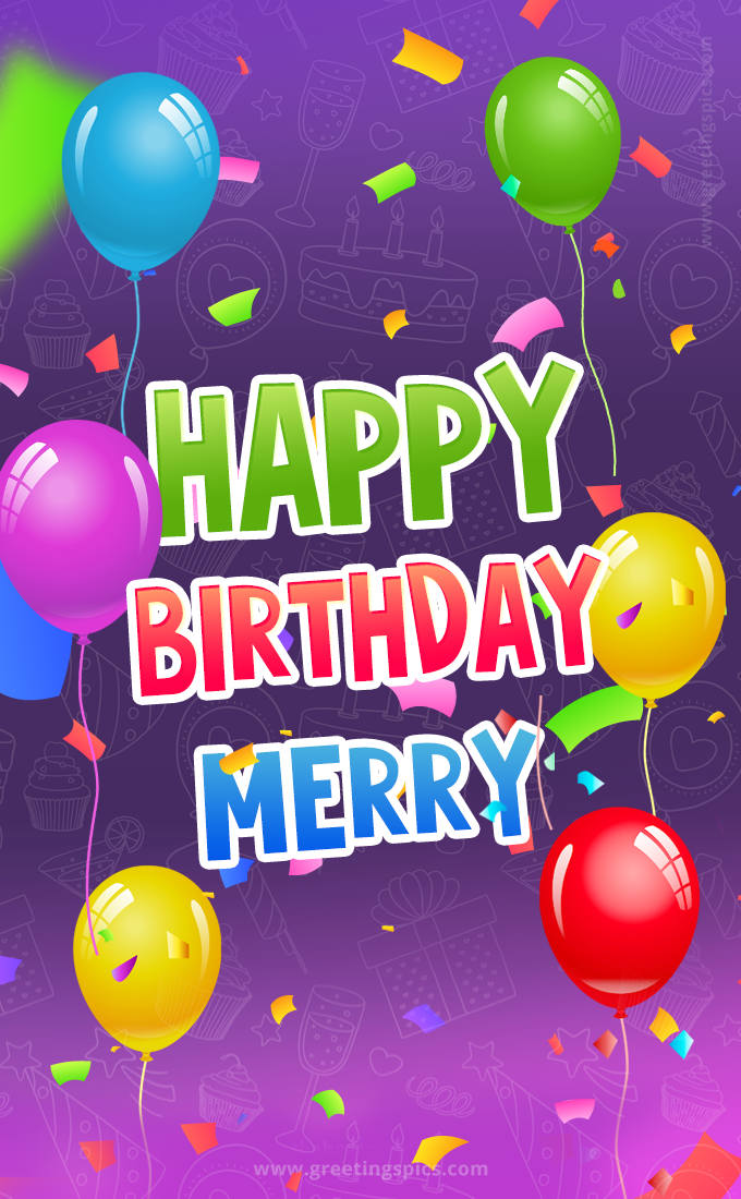 Happy Birthday Merry Festive Greeting Card (tall rectangle shape picture)