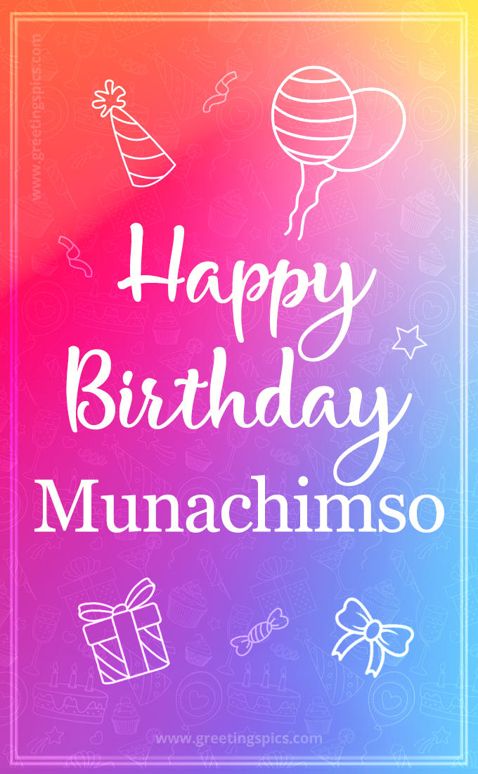 Colorful Happy Birthday Card For Munachimso (tall rectangle shape picture)