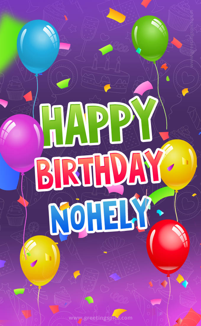 Happy Birthday Nohely Festive Greeting Card (tall rectangle shape picture)