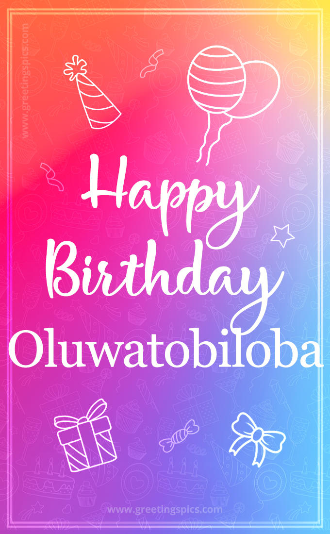 Colorful Happy Birthday Card For Oluwatobiloba (tall rectangle shape picture)