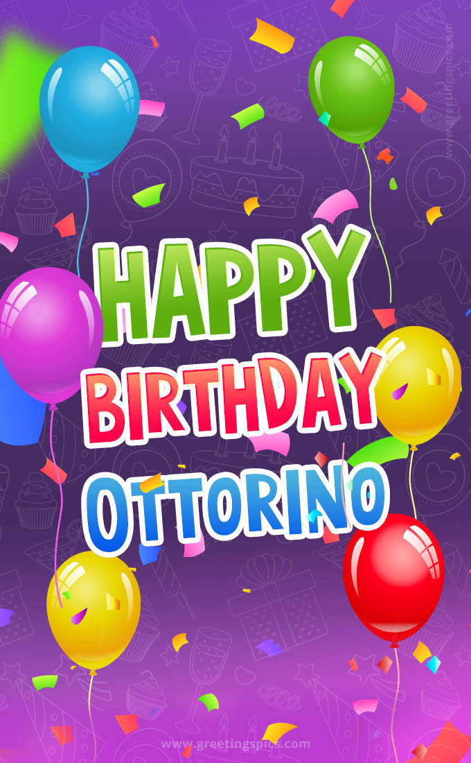 Happy Birthday Ottorino Festive Greeting Card (tall rectangle shape picture)