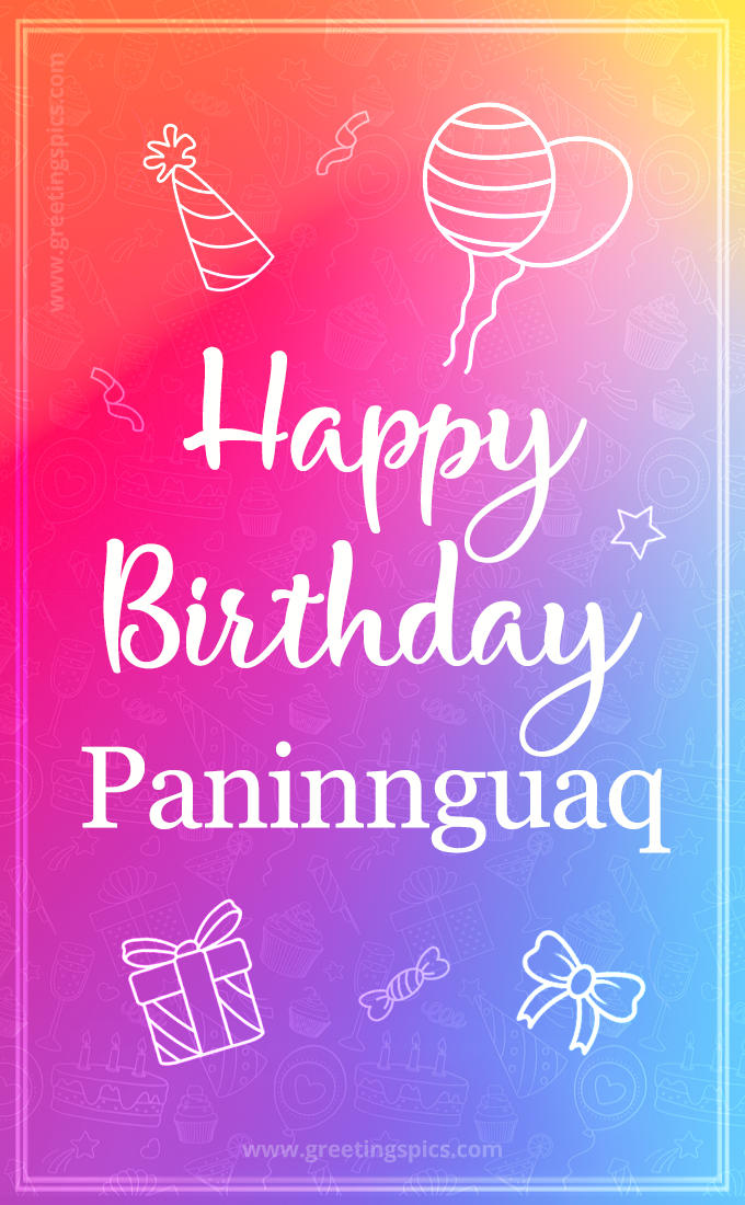 Colorful Happy Birthday Card For Paninnguaq (tall rectangle shape picture)