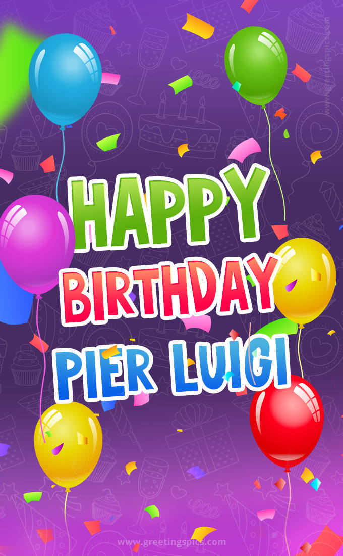 Happy Birthday Pier Luigi Festive Greeting Card (tall rectangle shape picture)