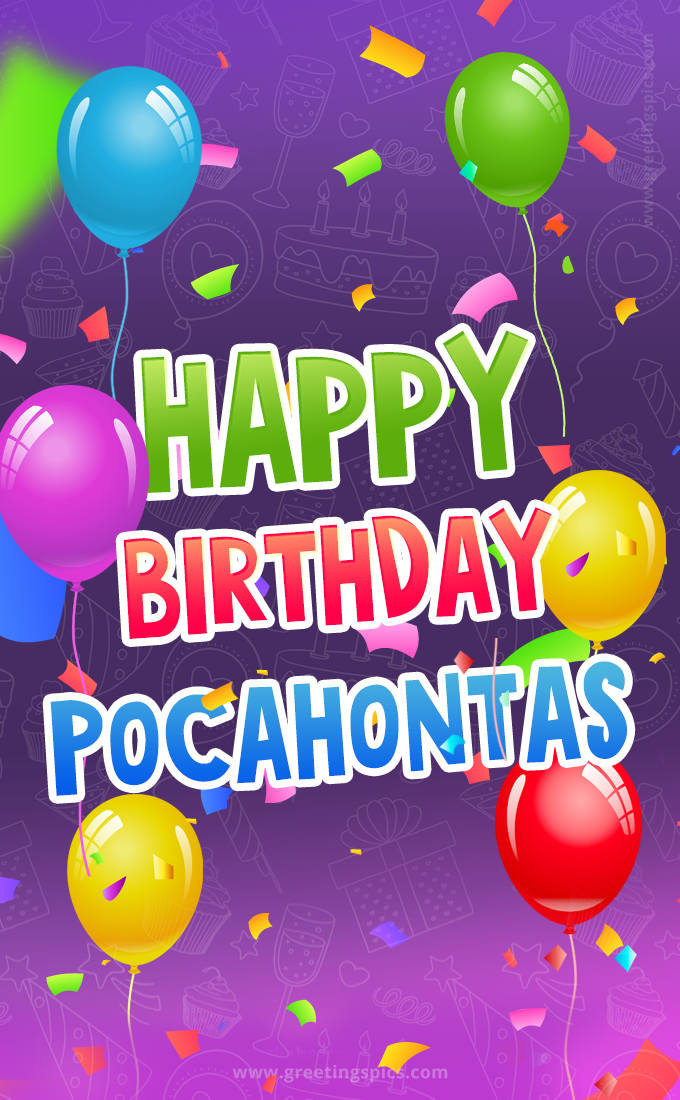 Happy Birthday Pocahontas Festive Greeting Card (tall rectangle shape picture)